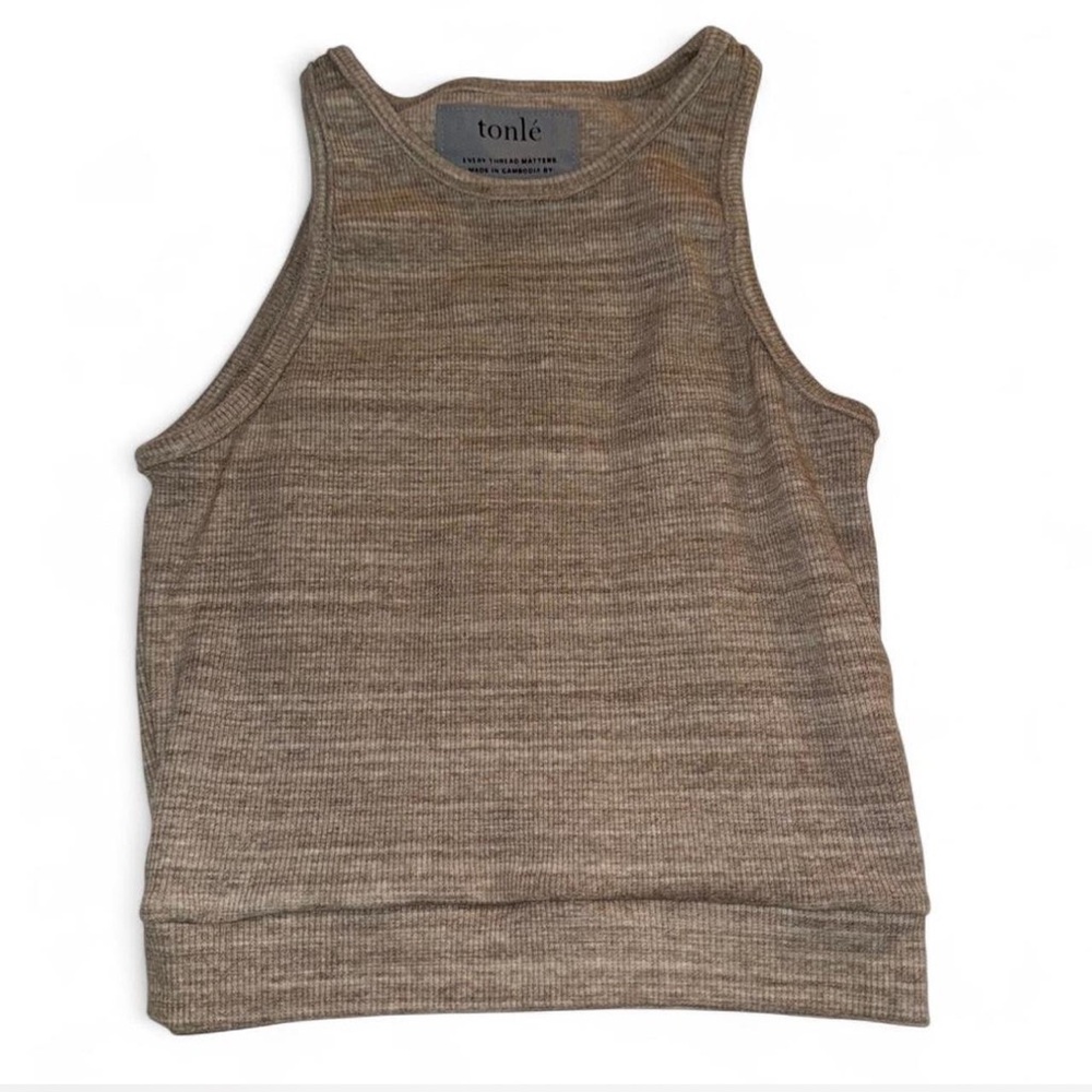 Tonle Beige Knit Tank Top